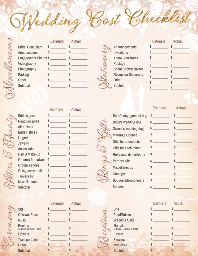 10 Printable Wedding Checklists For The Organized Bride