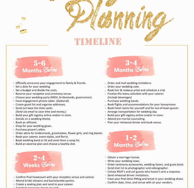 10 Printable Wedding Checklists For The Organized Bride