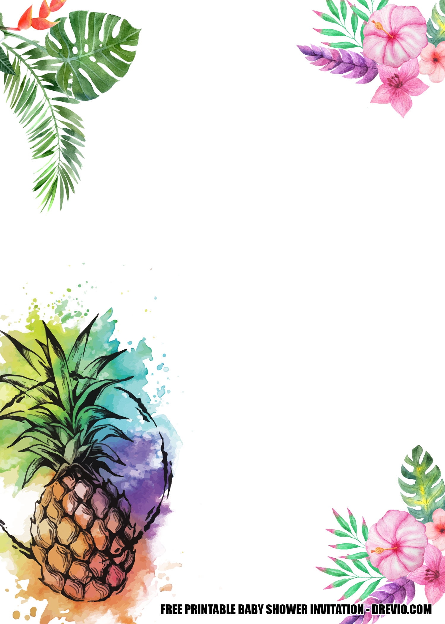 11 FREE Hawaiian Pineapple Invitation Templates Download Worksheets Library