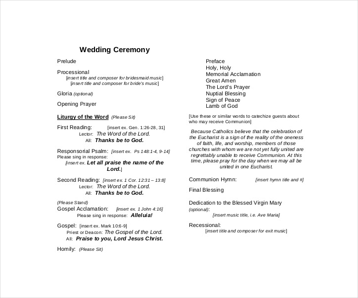 11 Wedding Ceremony Templates Free PDF DOC InDesign Format Download