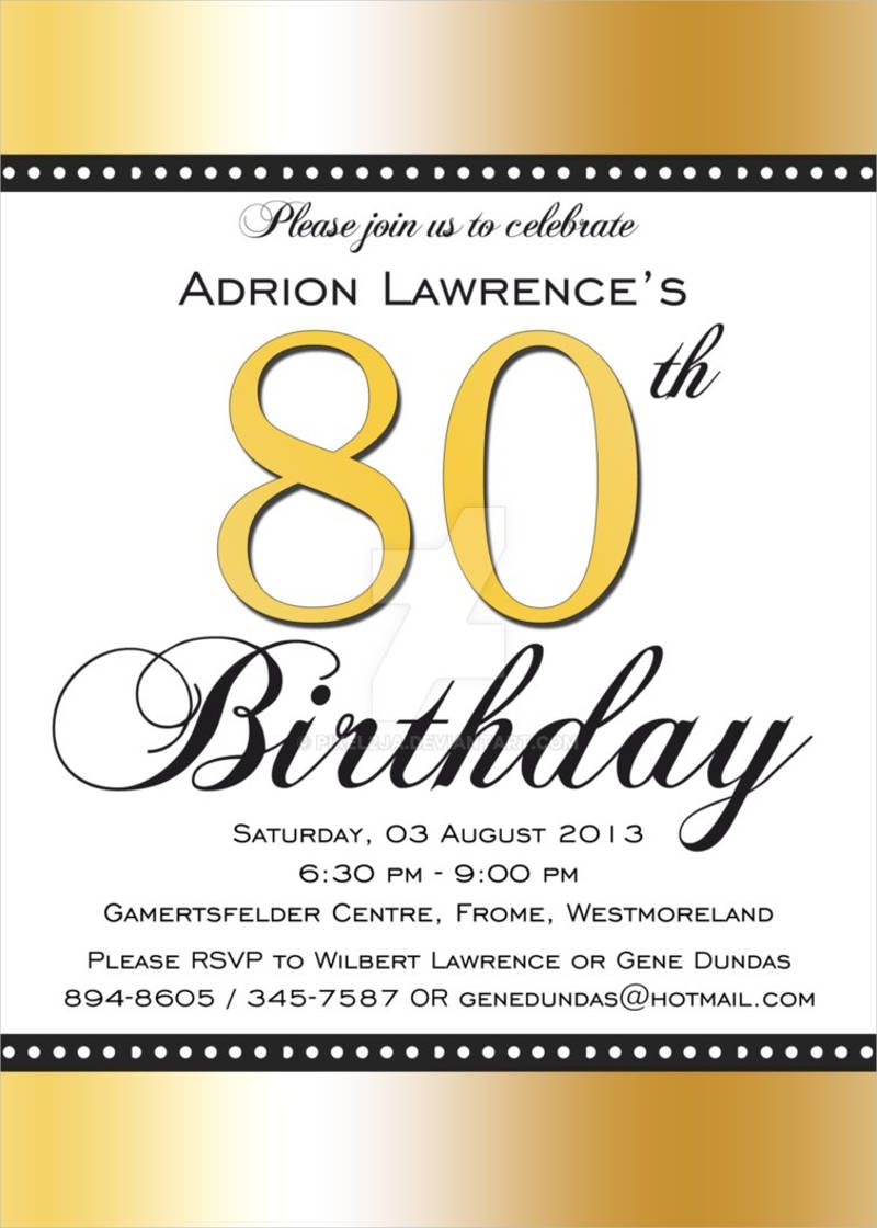 12 80th Birthday Invitation Examples To Download