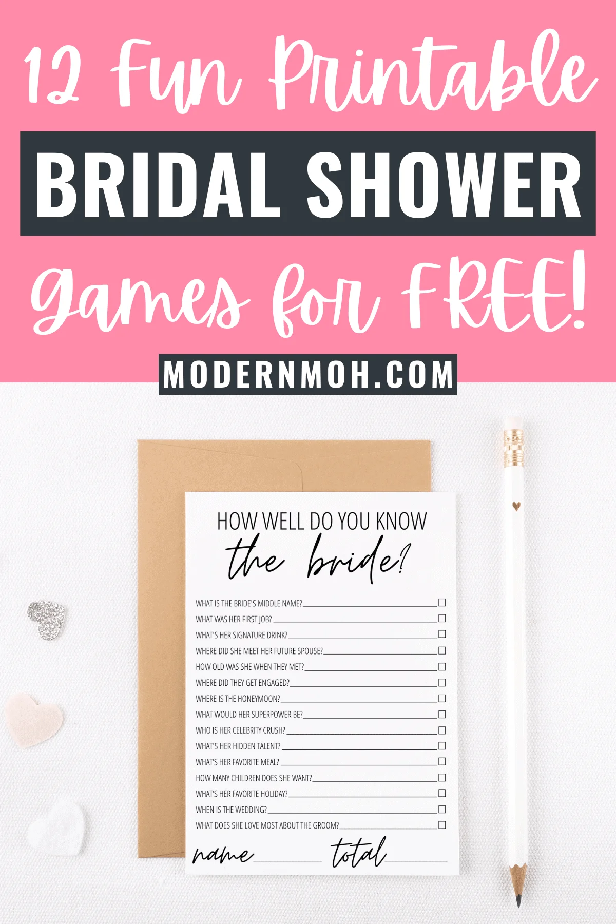 12 Free Printable Bridal Shower Games Modern MOH