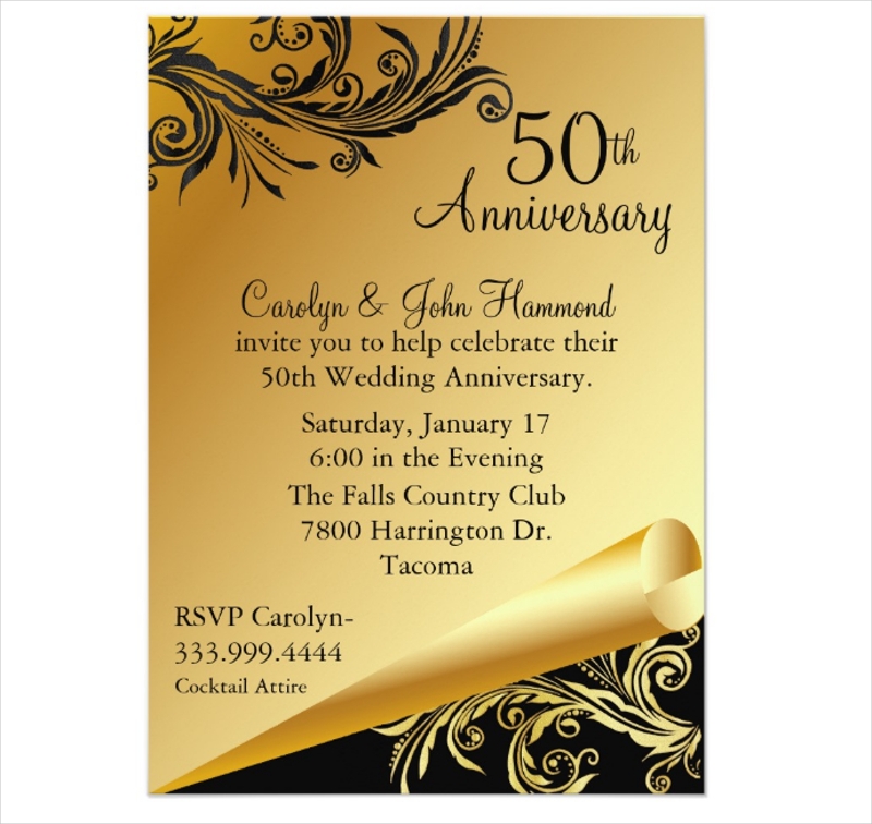 15 50th Wedding Anniversary Invitation Examples To Download
