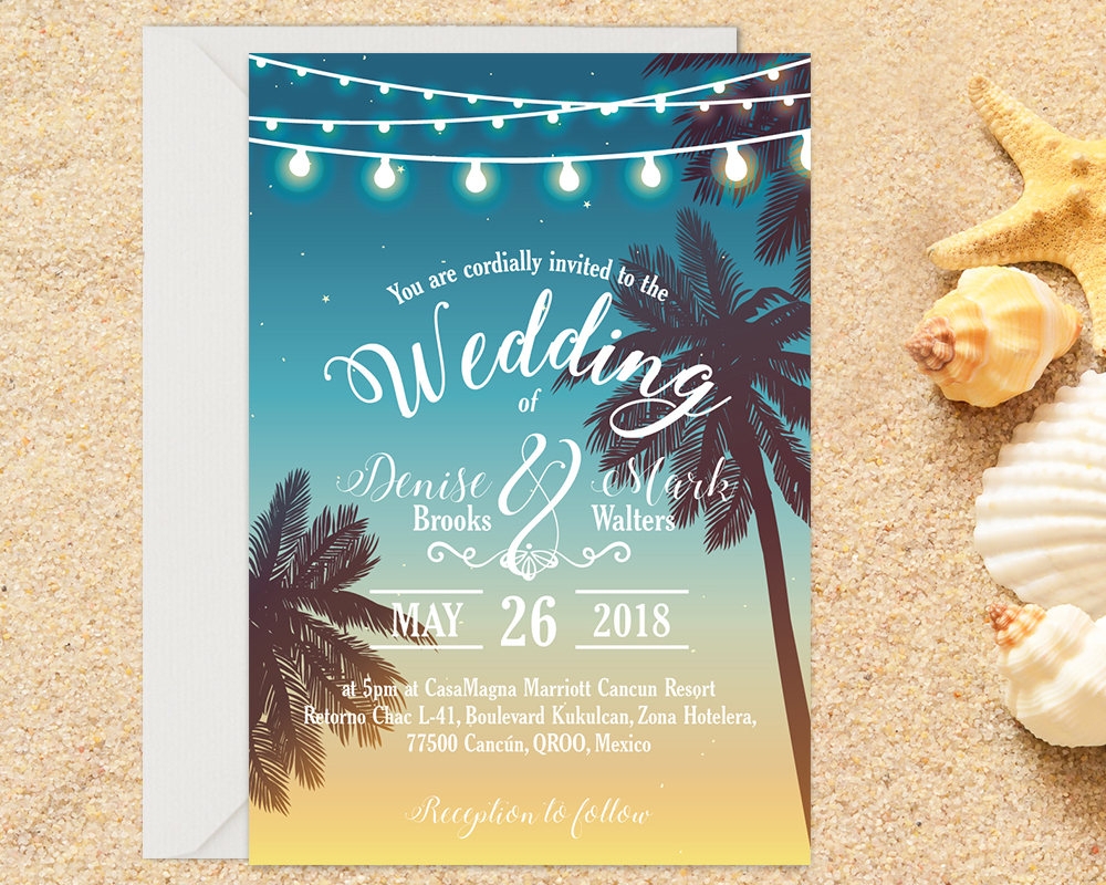 15 Beach Wedding Invitation Examples To Download