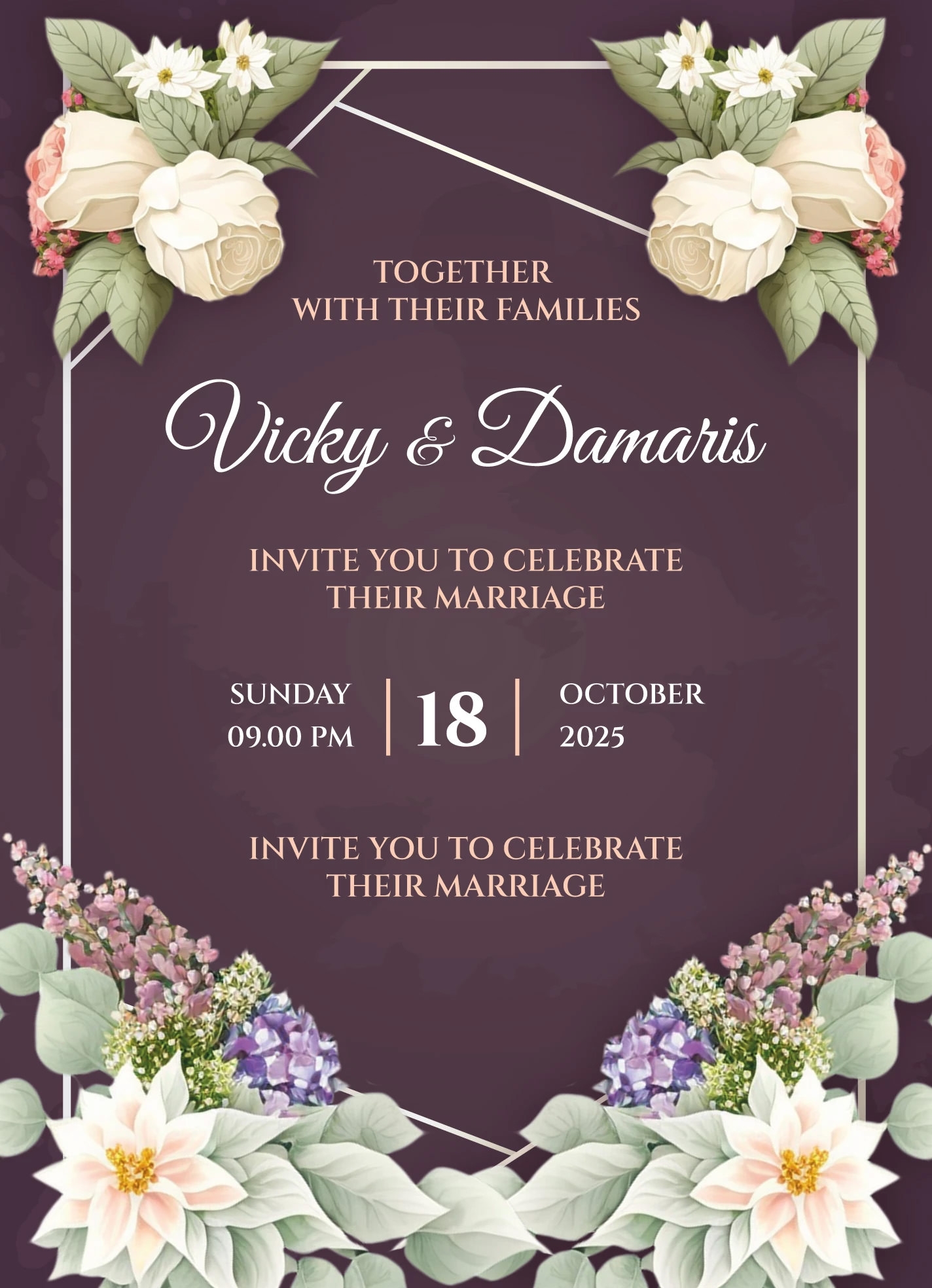 16 Free Wedding Invitation Template Cards Printable And Editable