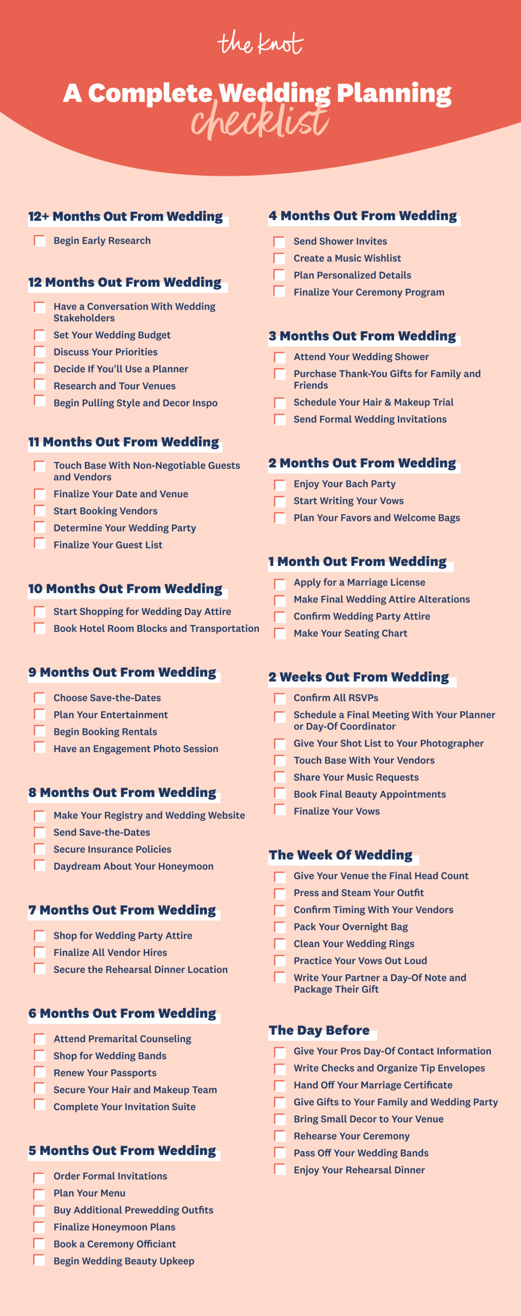 2024 Wedding Planning Checklist With Printable Timeline U0026 To Do 