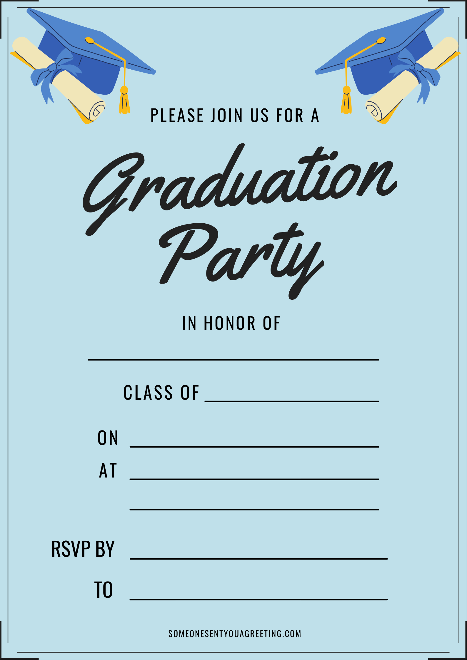 21 Free Printable Graduation Party Invitations Worksheets Library