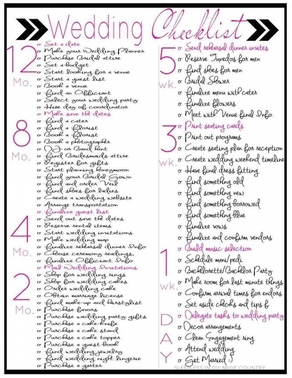 24 Printable Wedding Checklist The Knot