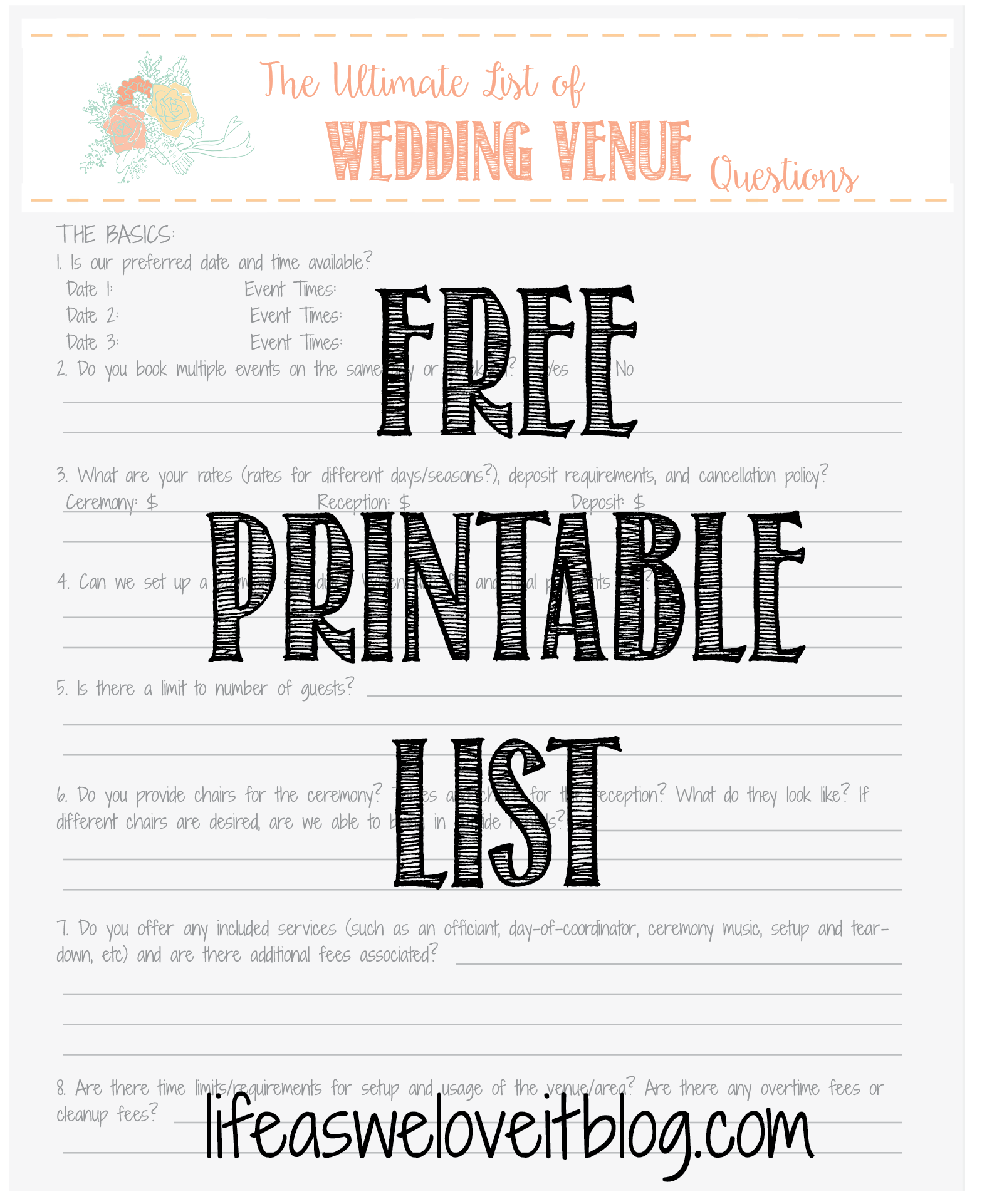 28 Must Ask Questions For Your Wedding Venue Checklist