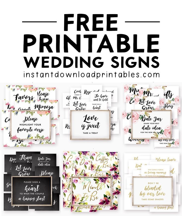 300 Free Printable Wedding Signs Artofit