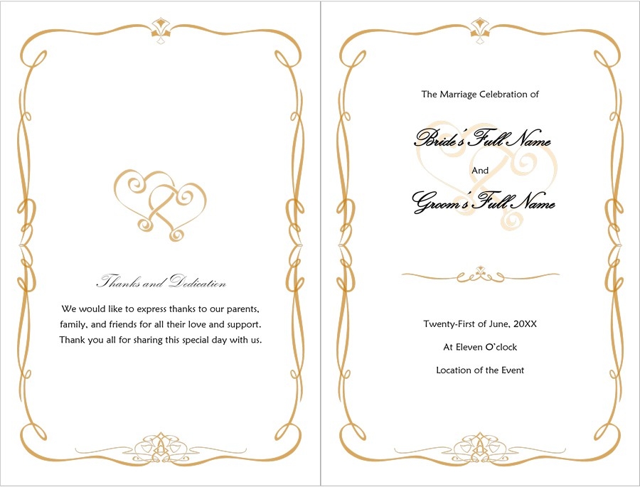 37 Printable Wedding Program Examples Templates Template Lab