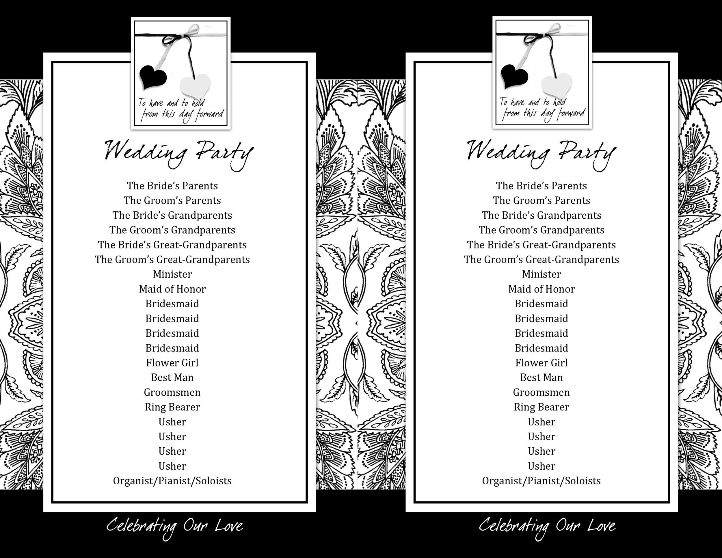 37 Printable Wedding Program Examples Templates Template Lab