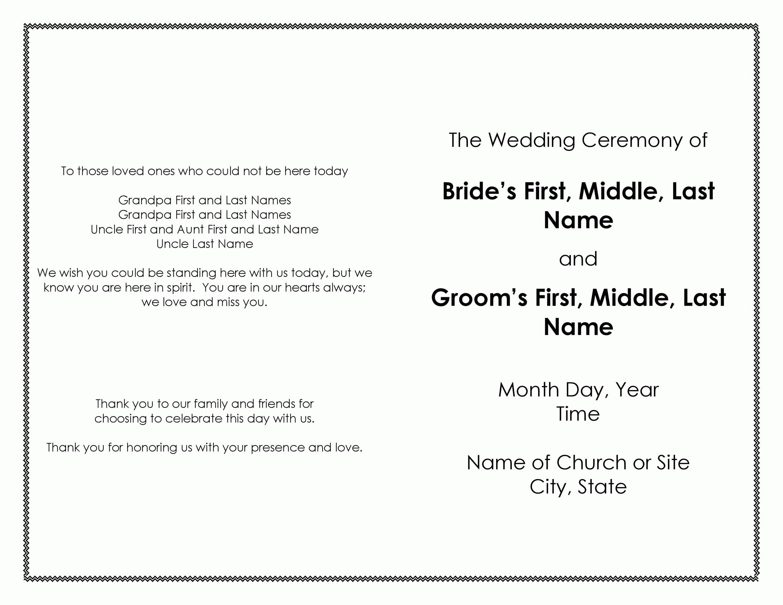 37 Printable Wedding Program Examples Templates TemplateLab