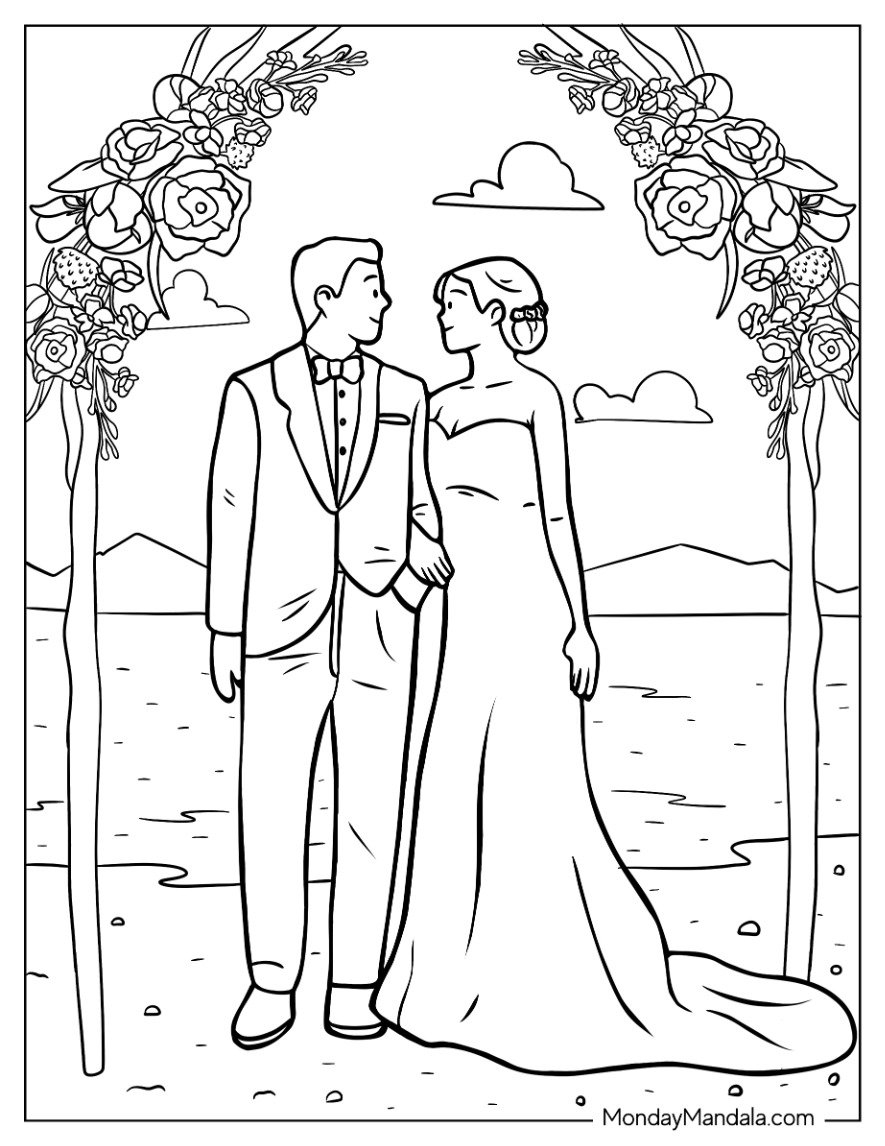 41 Wedding Coloring Pages Free PDF Printables 