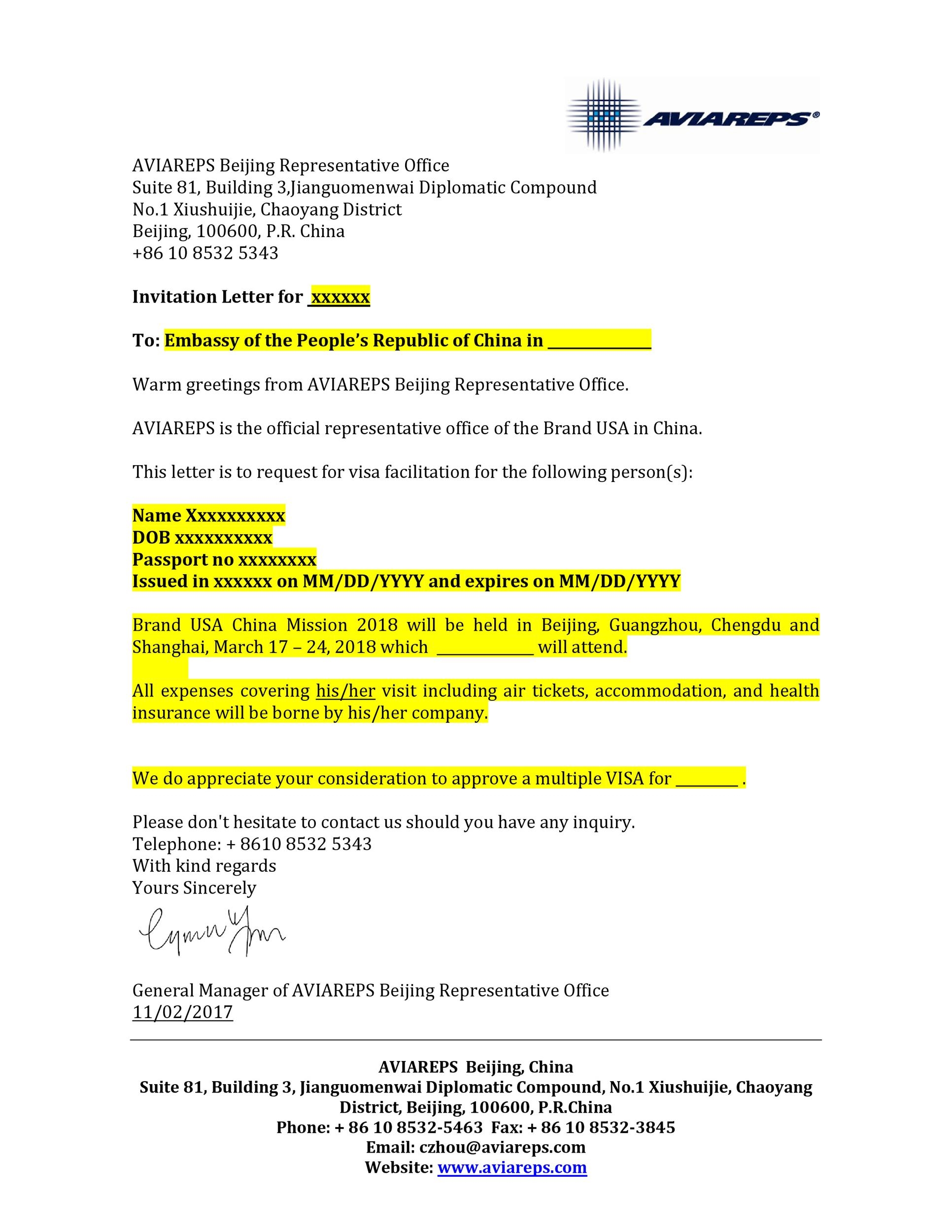 50 Best Invitation Letters for Visa U0026 General TemplateLab