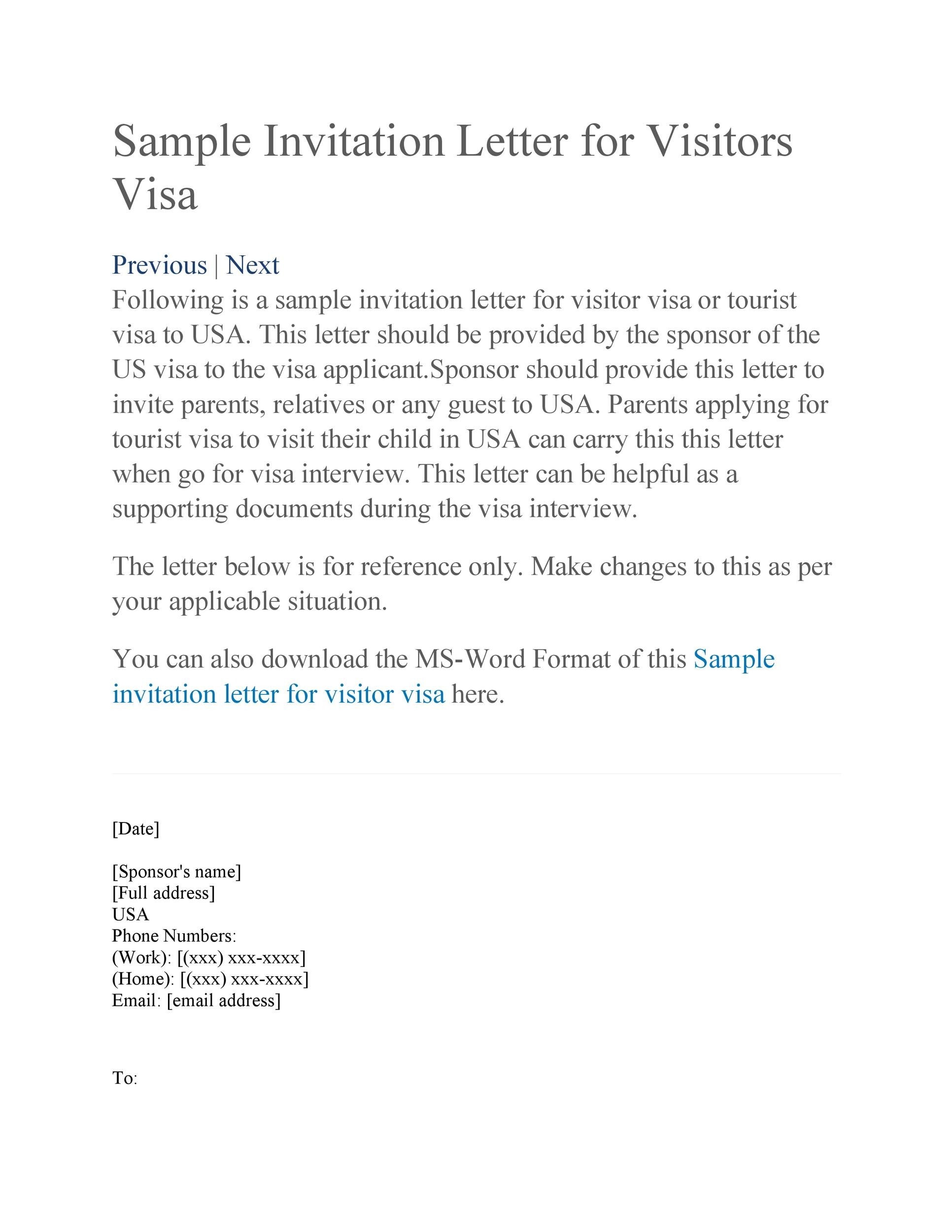 50 Best Invitation Letters for Visa U0026 General TemplateLab