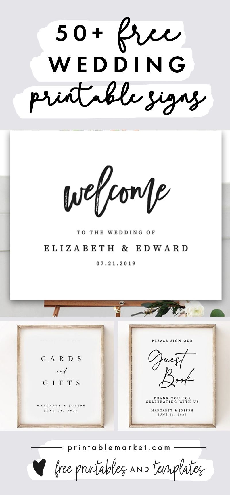 50 Free Wedding Sign Printables
