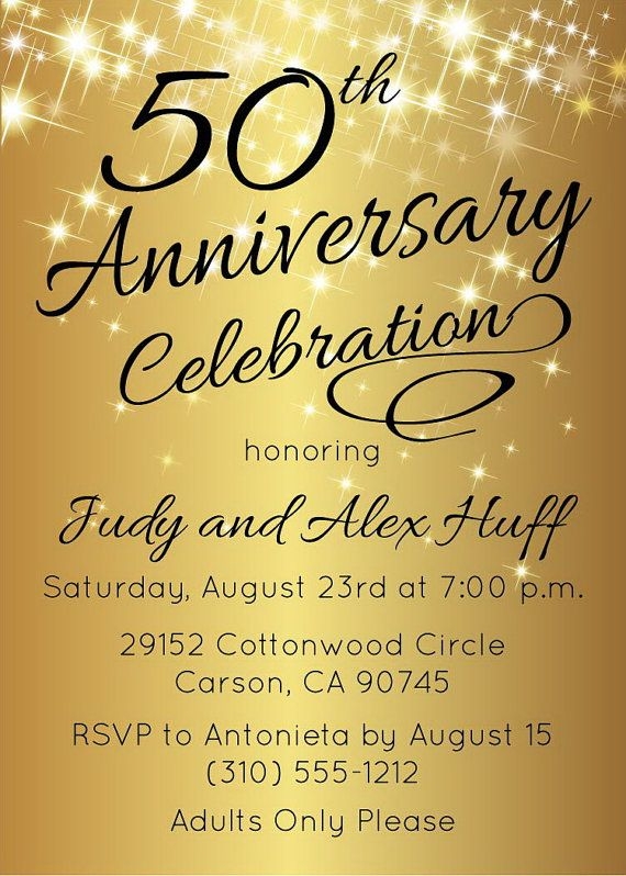 50Th Wedding Anniversary Invitations Templates Free Download Delicate 