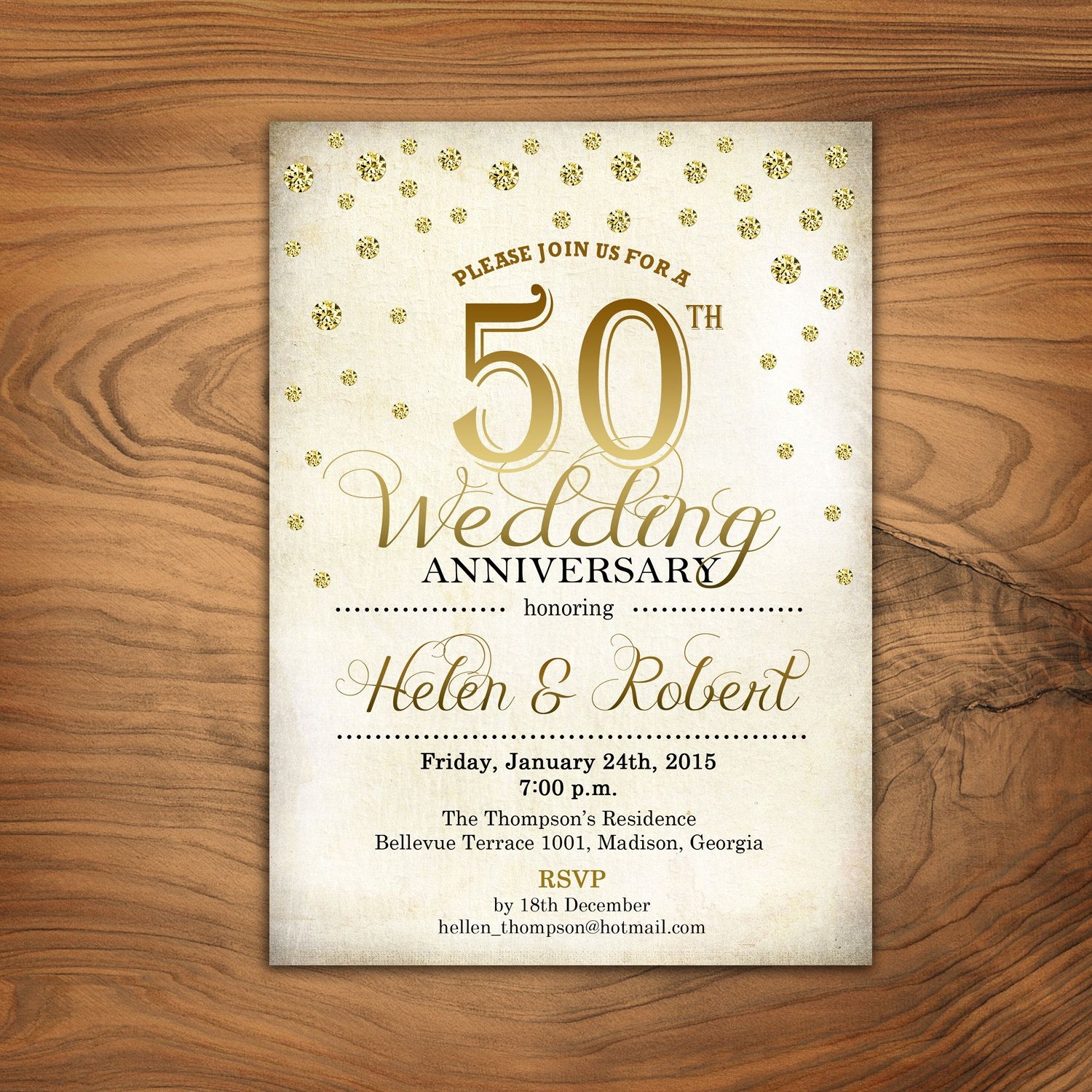 50Th Wedding Anniversary Invitations Templates Free Download 