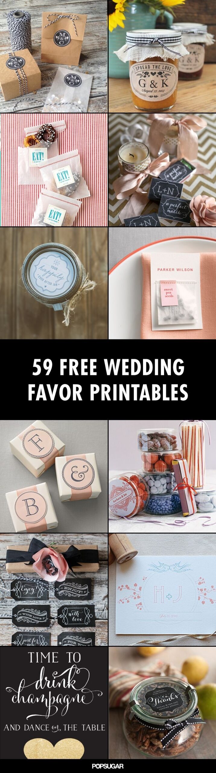 59 Beautiful Wedding Favor Printables To Download For Free Wedding 