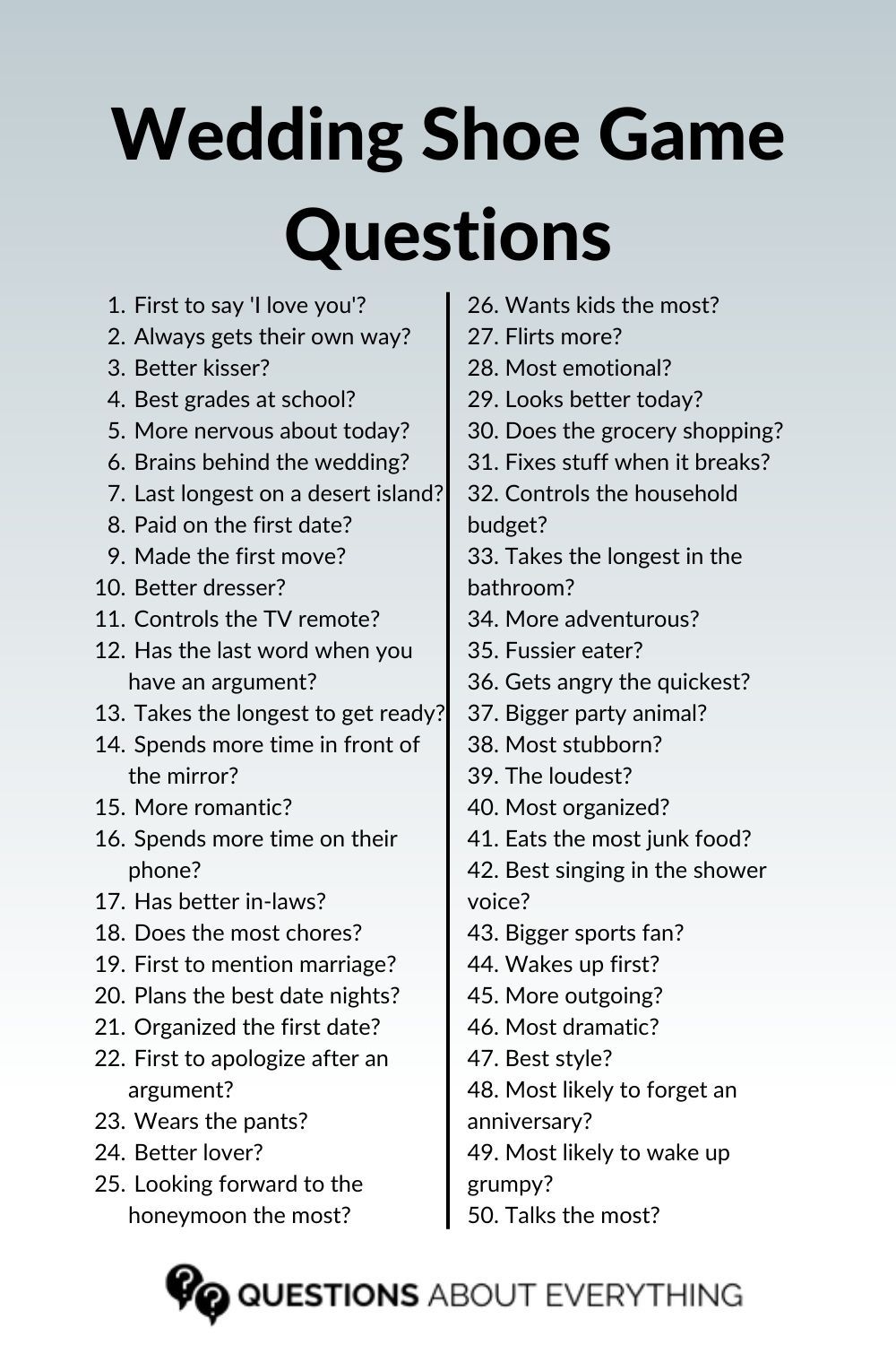 60 Wedding Shoe Game Questions Free Printable Artofit