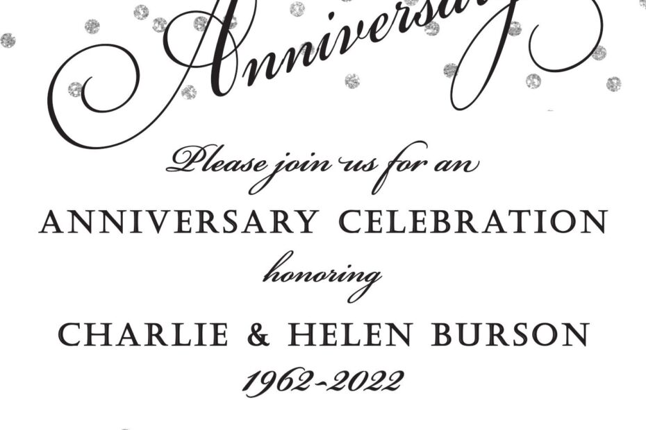 60th Wedding Anniversary Invitation Printable digital File silver 60th Anniversary Surprise Dinner Party wording Can Be Changed Etsy