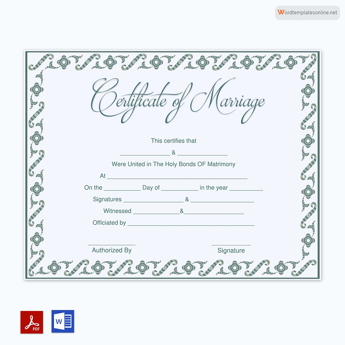 65 Free Marriage Certificate Templates Word PDF Editable