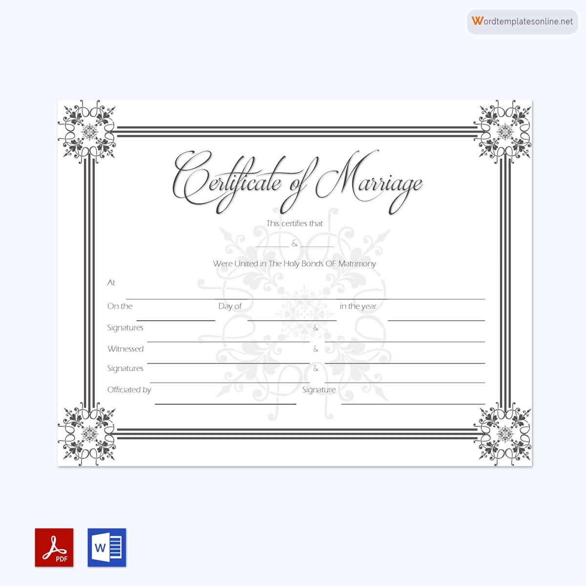 65 Free Marriage Certificate Templates Word PDF Editable