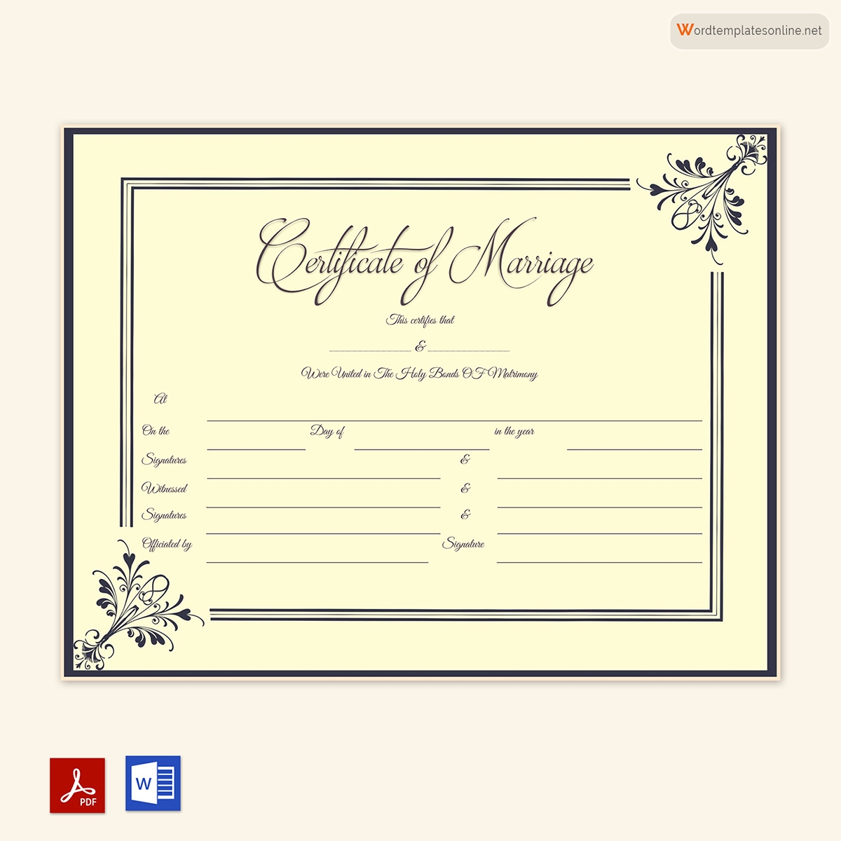 65 Free Marriage Certificate Templates Word PDF Editable