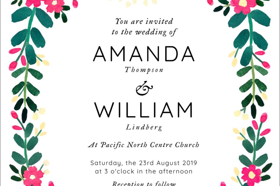 9 Free Wedding Invitation Template Cards Printable And Editable PSD