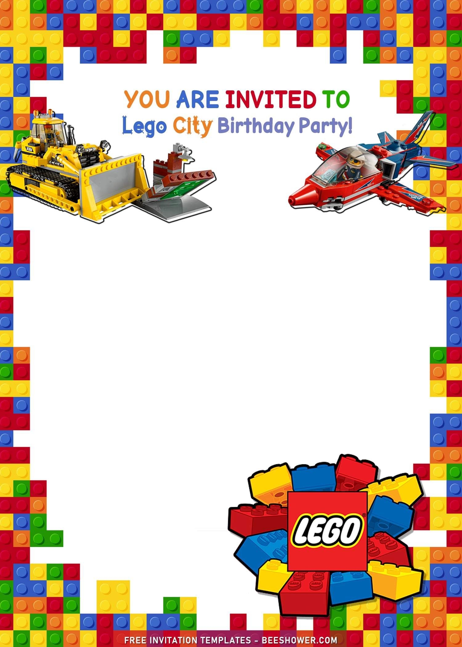 9 Lego Birthday Invitation Templates With Awesome Ninjago Beeshower Worksheets Library