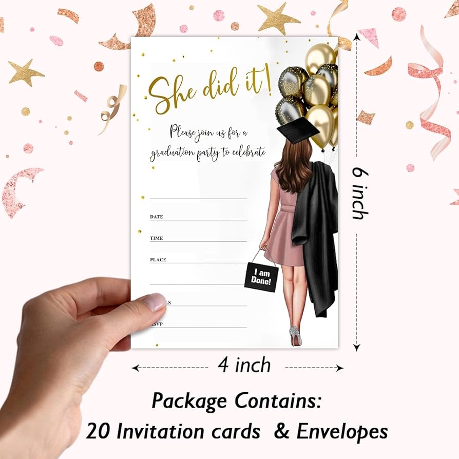 Amazon Rizotus 20 Graduation Party Invitations With 