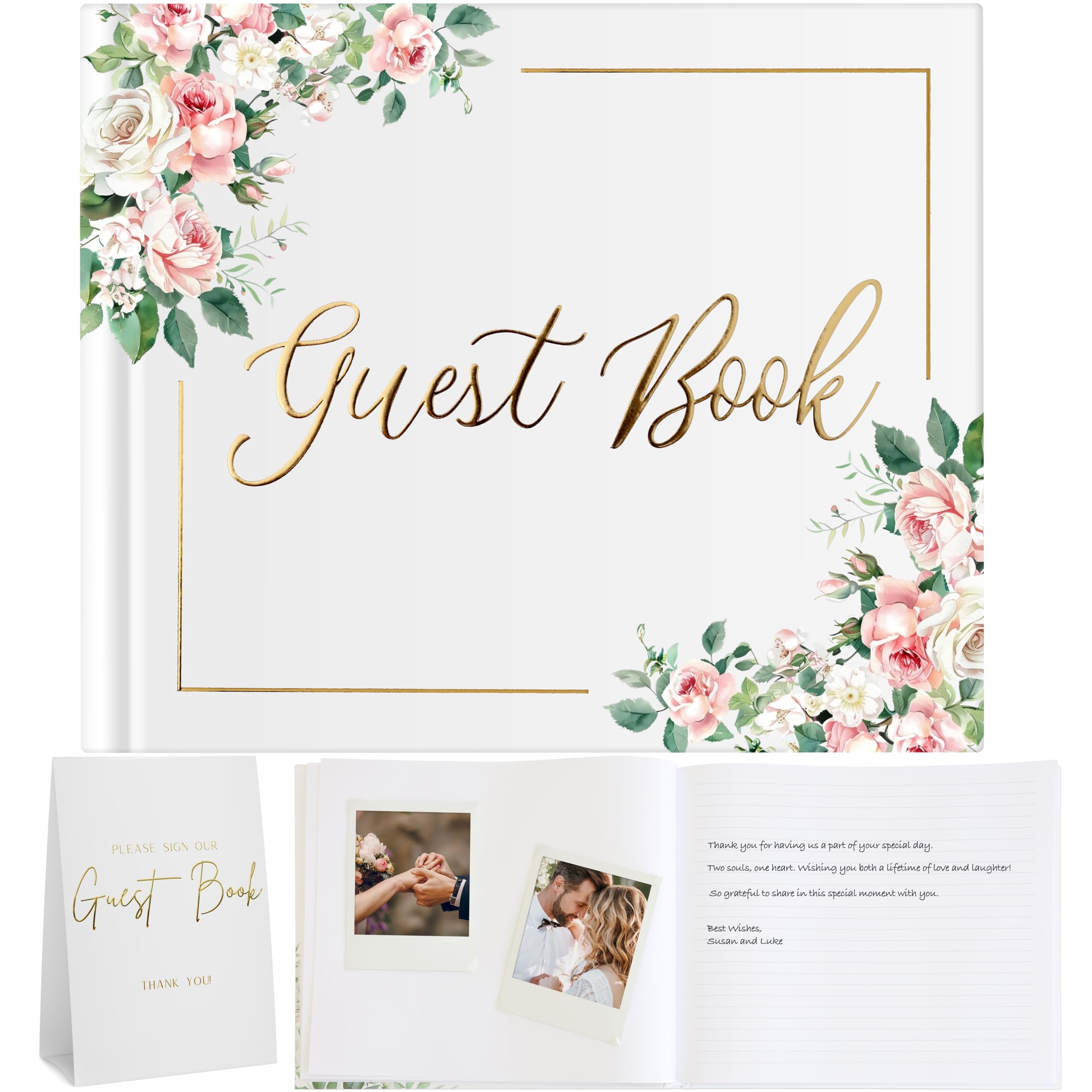 Amazon Wedding Guest Book For Guests To Sign Elegant Wedding Guestbook Ideas Sign In Book For Bridal And Baby Shower Polaroid Guest Book 100 Thick Lined And Blank Pages For Party Wedding