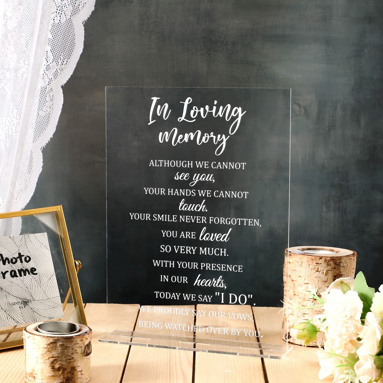 Amazon Wedding Memorial Table Sign Acrylic Wedding Reception Sign 8 3 X 11 Inch In Loving Memory Decor Memorial Gifts With Stand Rustic For 