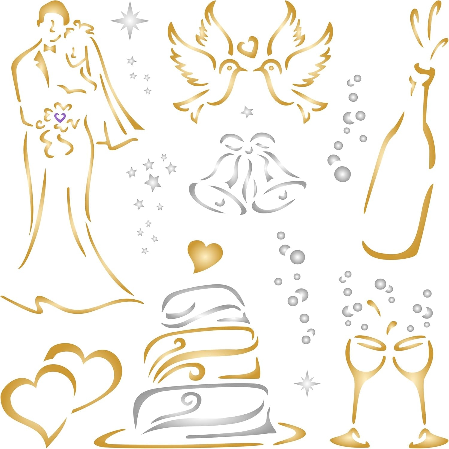 Amazon Wedding Stencil 6 5 X 6 5 Inch S Decor Letter 