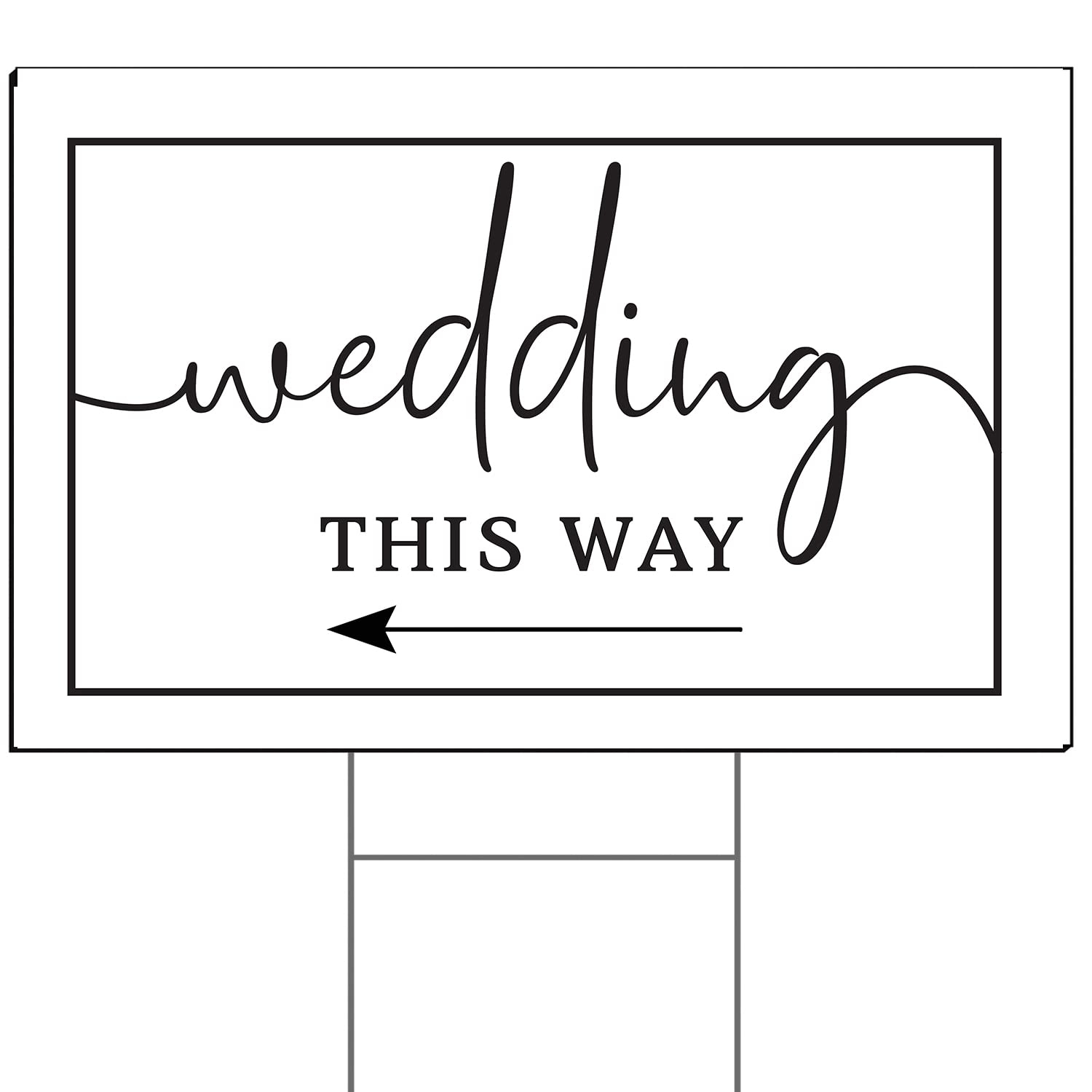 Amazon Wedding This Way Directional Arrow Lawn Yard Sign Single Pack Of 3 Or Pack Of 5 Black And White 1 Wedding This Way Patio Lawn U0026 