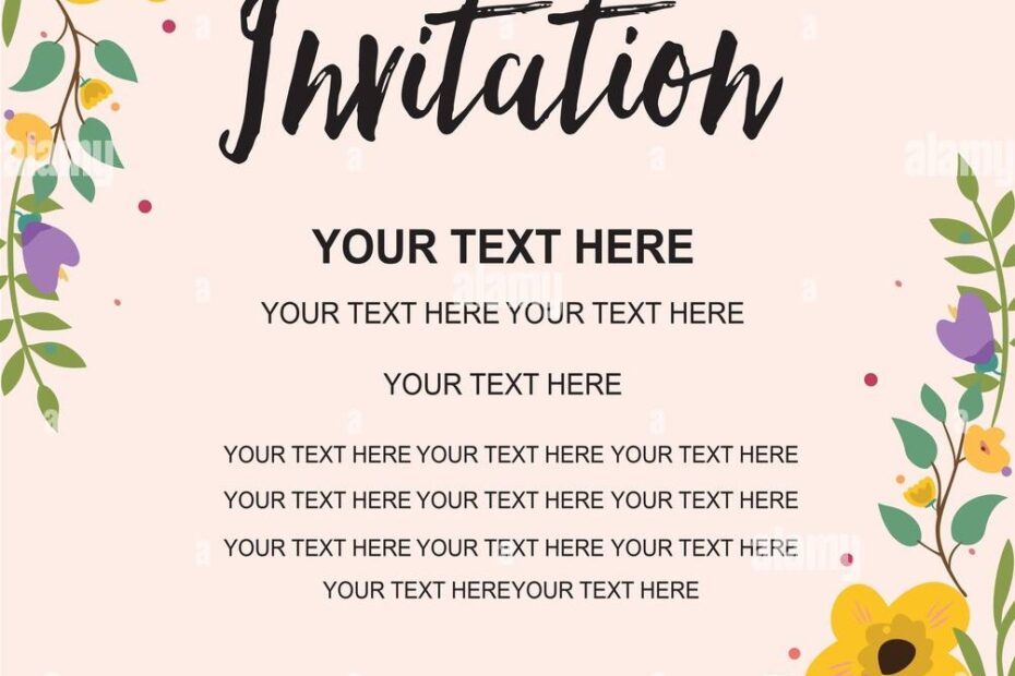 Anniversary Party Invitation Card Template Colorful Floral Illustration Vector Design Stock Vector Image U0026 Art Alamy