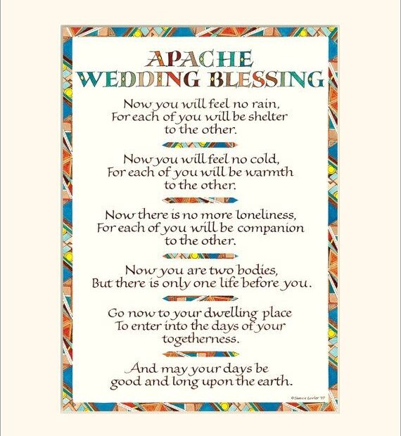 Apache Wedding Blessing 11x14 Wedding Blessing Print Etsy Wedding