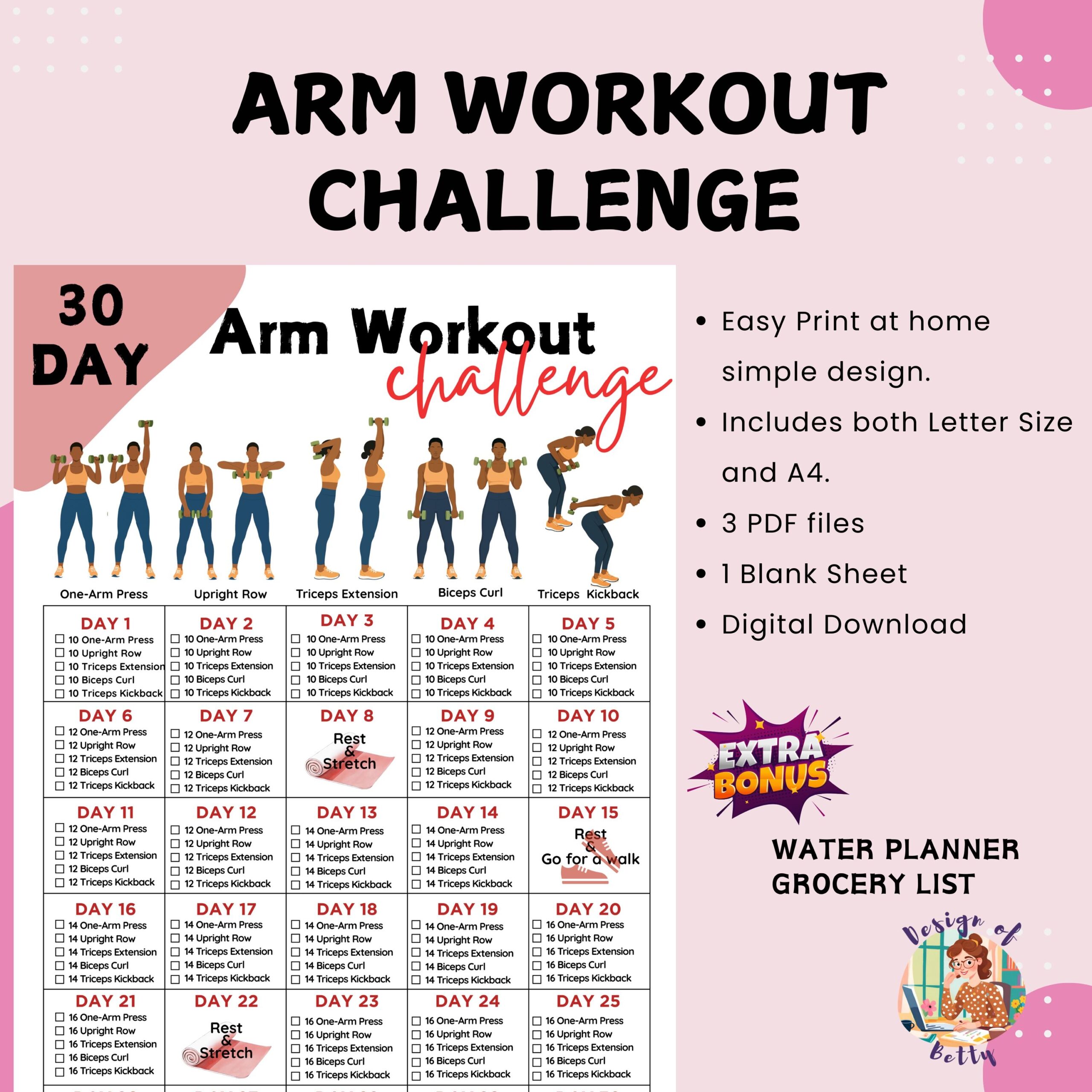 Arm Workout Printable Etsy