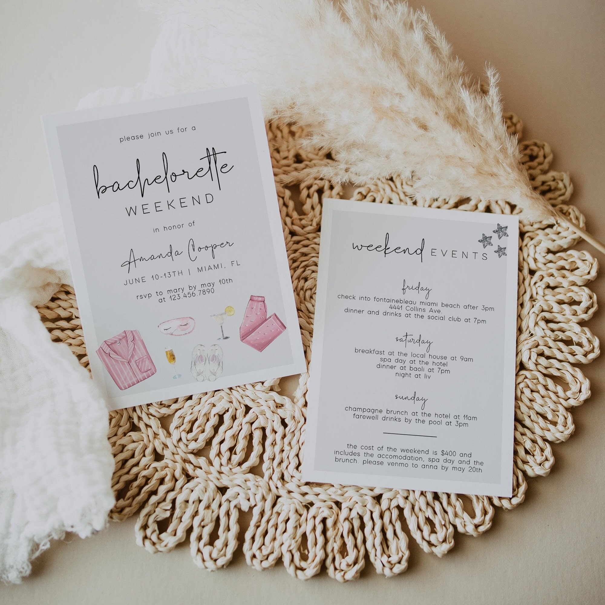 Bachelorette Invitation Template Pajama Party Bachelorette Invite 