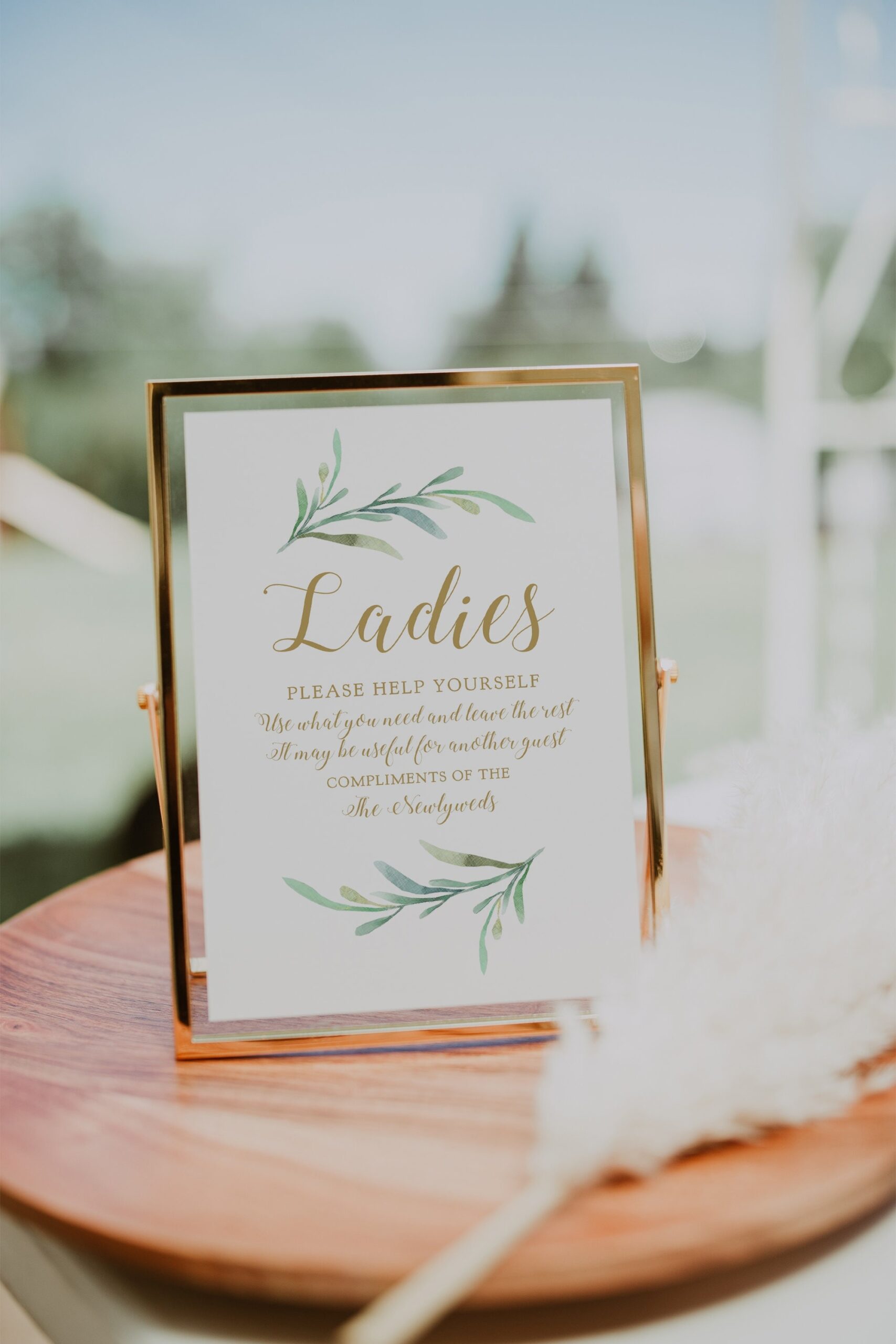 Bathroom Basket Sign Printable Wedding Basket Sign Ladies And Gentlemen Signs Greenery Corjl Template Or Download And Print