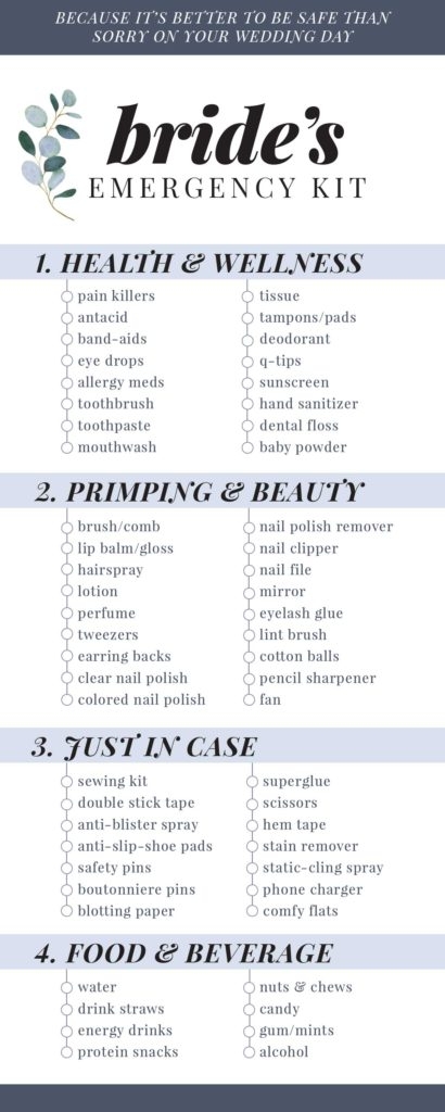 Be Prepared A Guide To Wedding Day Emergency Kits I DO Y 39 ALL