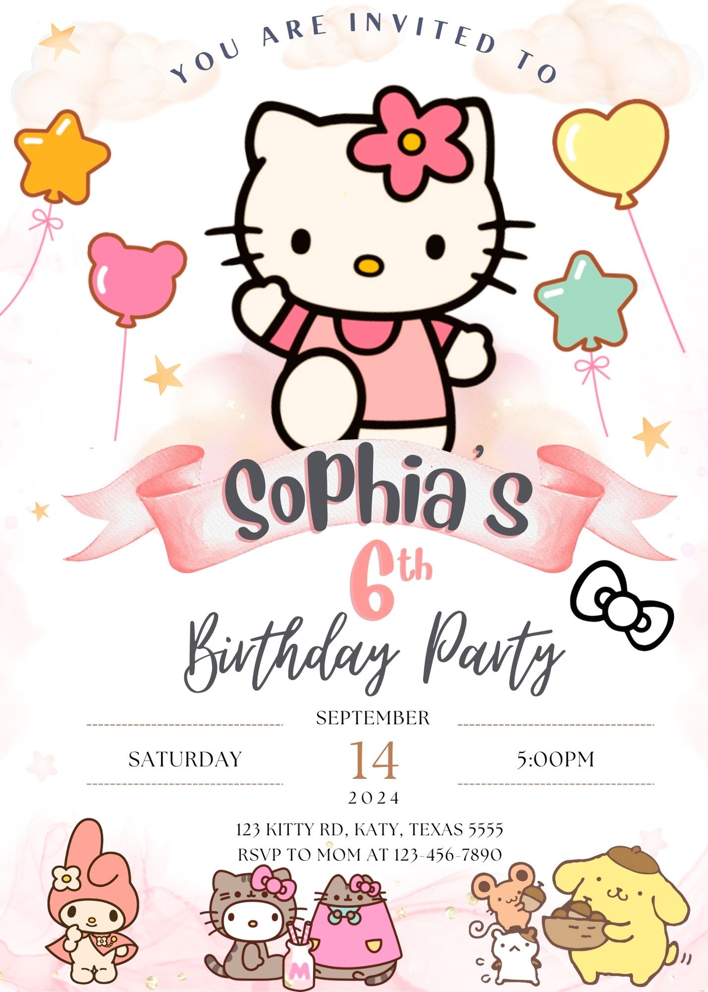 Beautiful Hello Kitty Birthday Invitation Oscarsitosroom