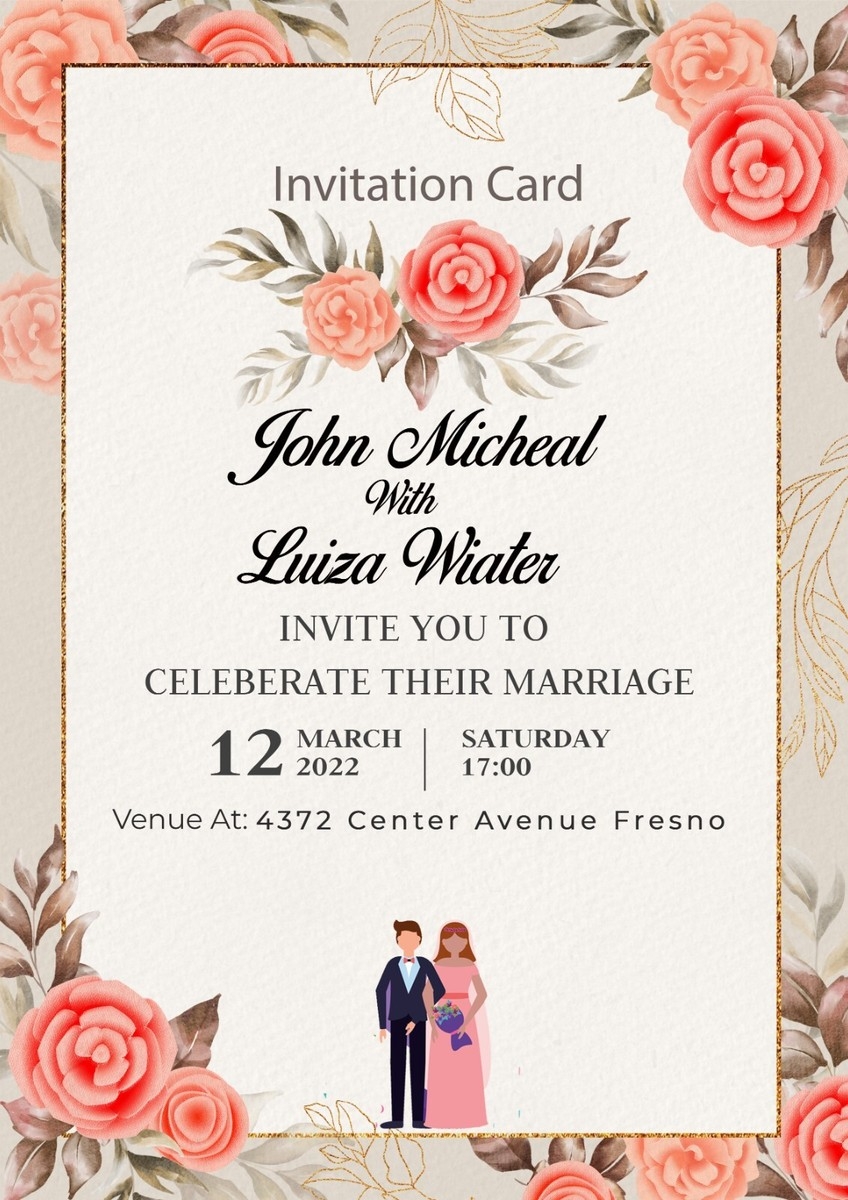 Beautiful Wedding Invitation Card Design Template EBay