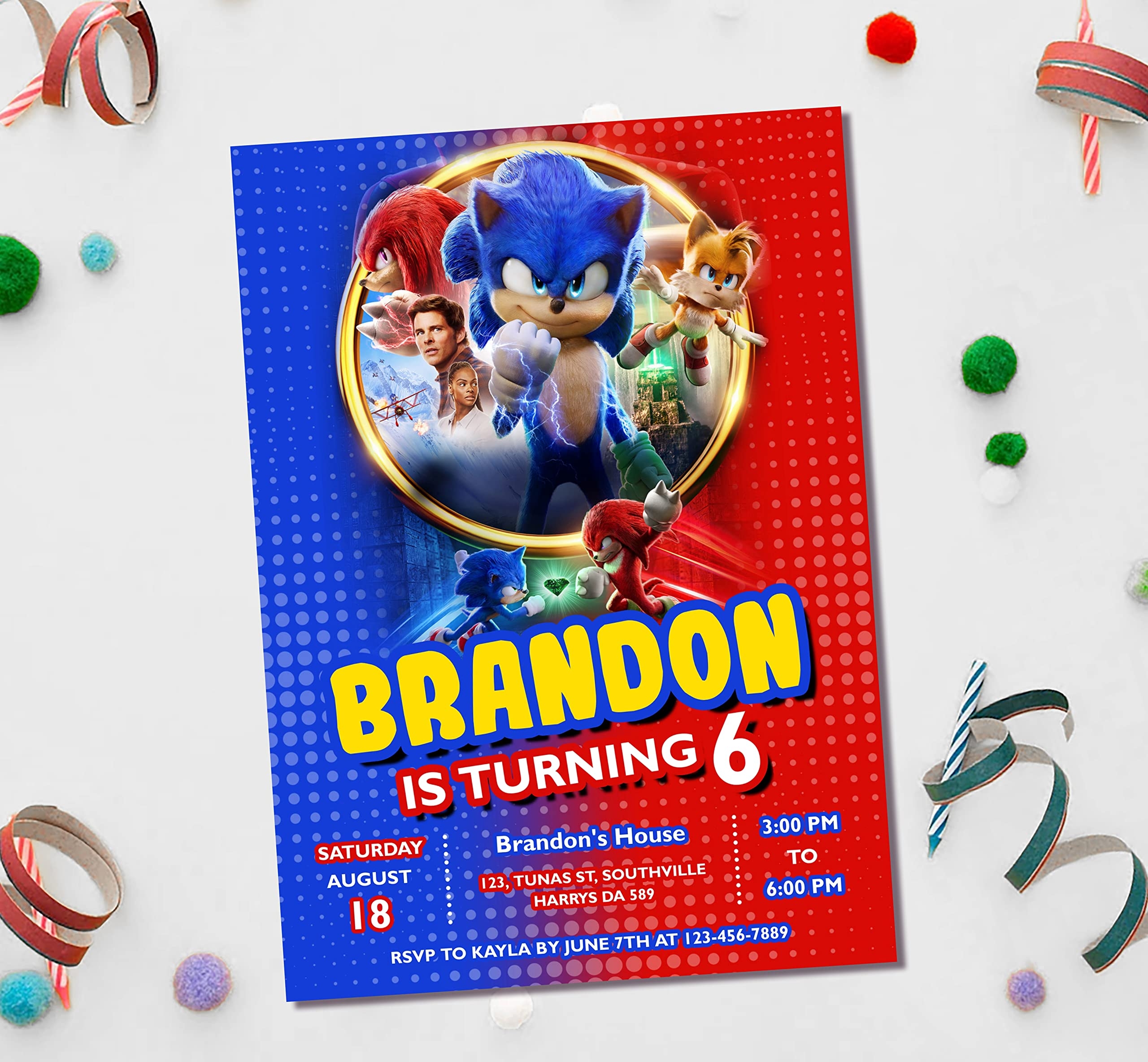 Birthday Invitation Template Printable Hedgehog Party Invitation Kids Editable Invitation Digital Invite Sonic Pink Amazon in Toys U0026 Games