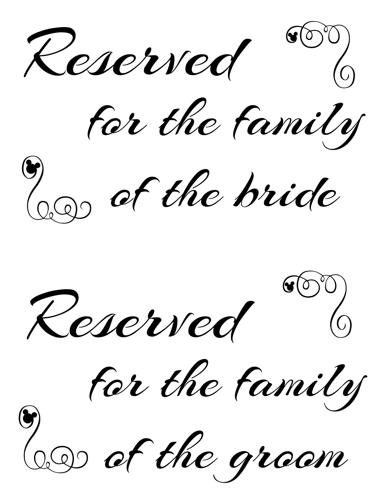 Black And White Free Printable Wedding Signs
