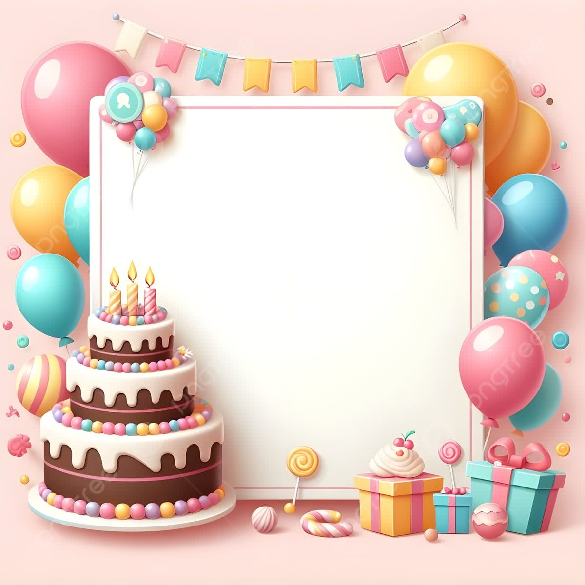 Blank Birthday Invitation Card Background Birthday Card 