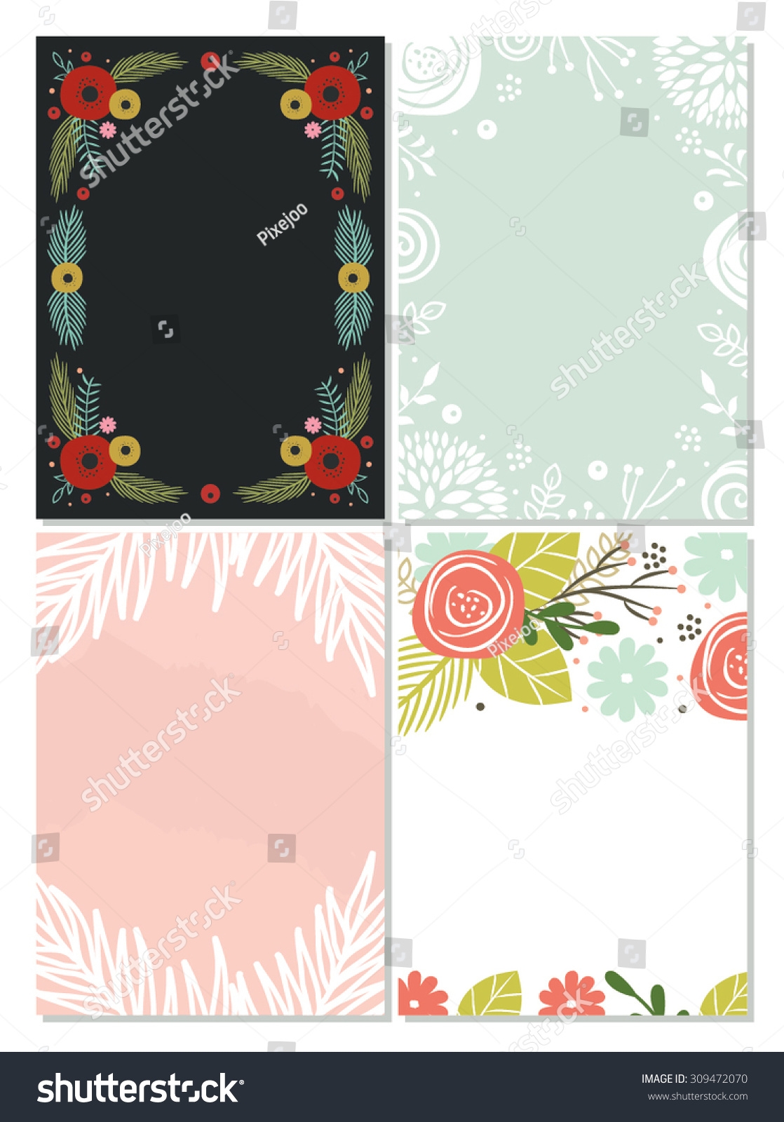 Blank Party Invitation Templates Stock Vector Royalty Free 309472070 Shutterstock