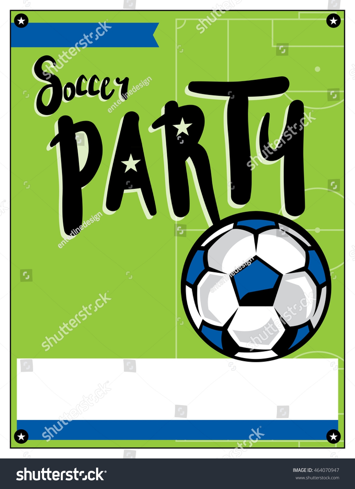 Blank Soccer Party Theme Invitation Template Stock Vector Royalty Free 464070947 Shutterstock