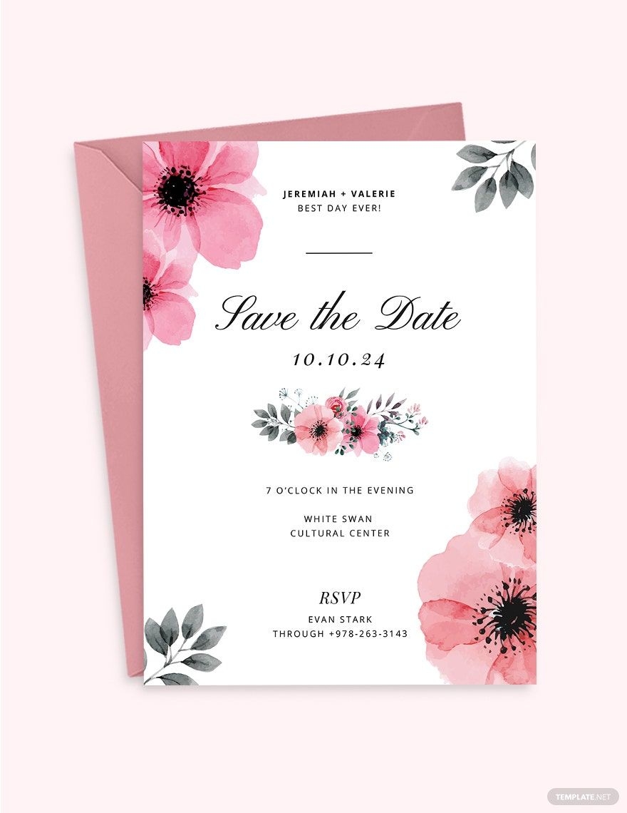 Bloomy Wedding Invitation Template In Publisher Pages Word PSD Worksheets Library